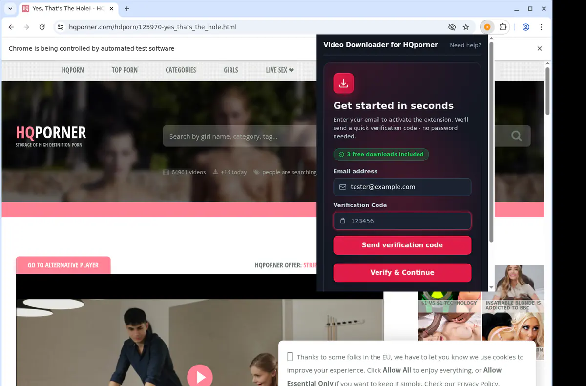 Hqporner Video Downloader browser extension screenshot 4